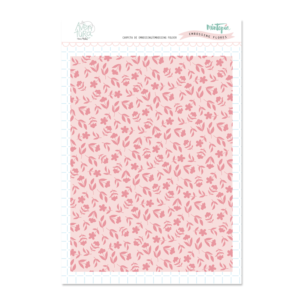 Folha decorativa de papel com padrão de folhas cor-de-rosa e vermelhas sobre fundo rosa claro