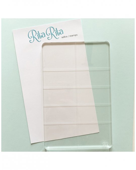 Bloco acrílico para carimbos com cartão descritivo