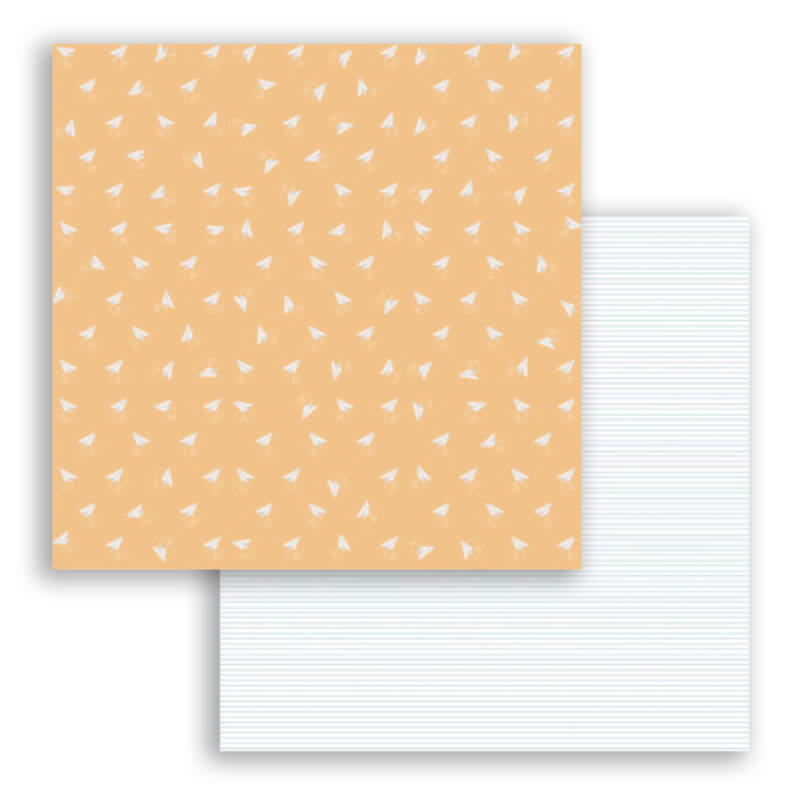 Folhas de papel padrão pêssego com triângulos brancos e branco com linhas cinza