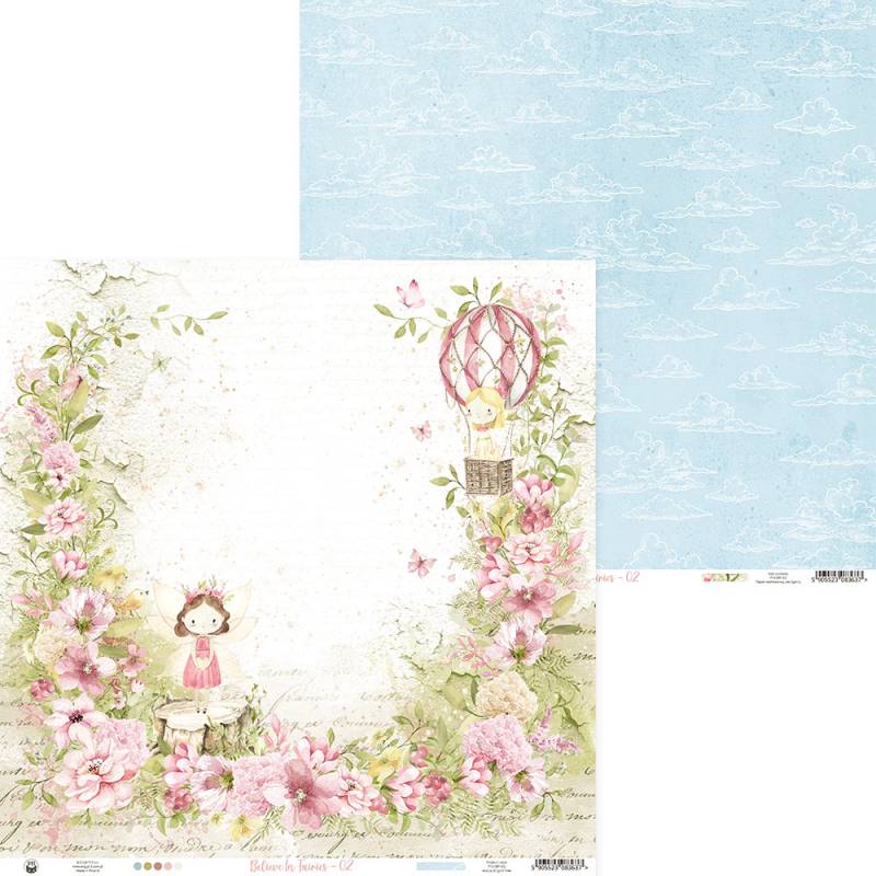Papel decorativo para scrapbooking com ilustrações coloridas e tema infantil