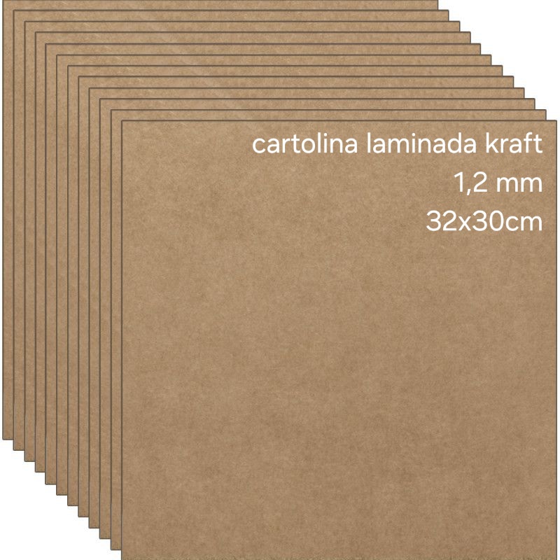 Cartolinas laminadas cor kraft 1,2 mm 32x30 cm