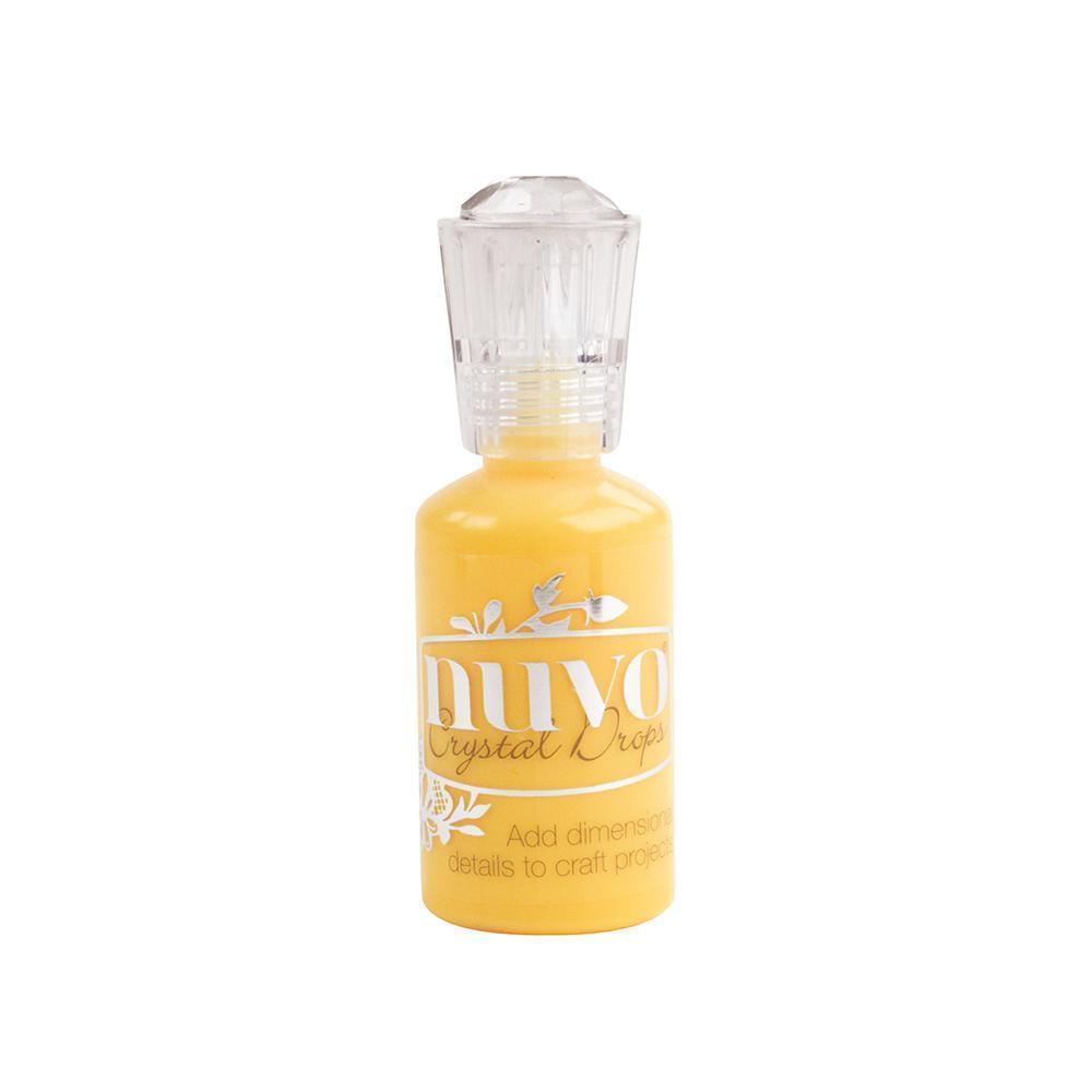 Frasco amarelo de tinta Nuvo Crystal Drops com tampa transparente
