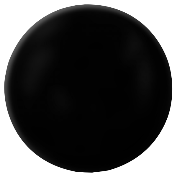 Esfera preta lisa sobre fundo branco