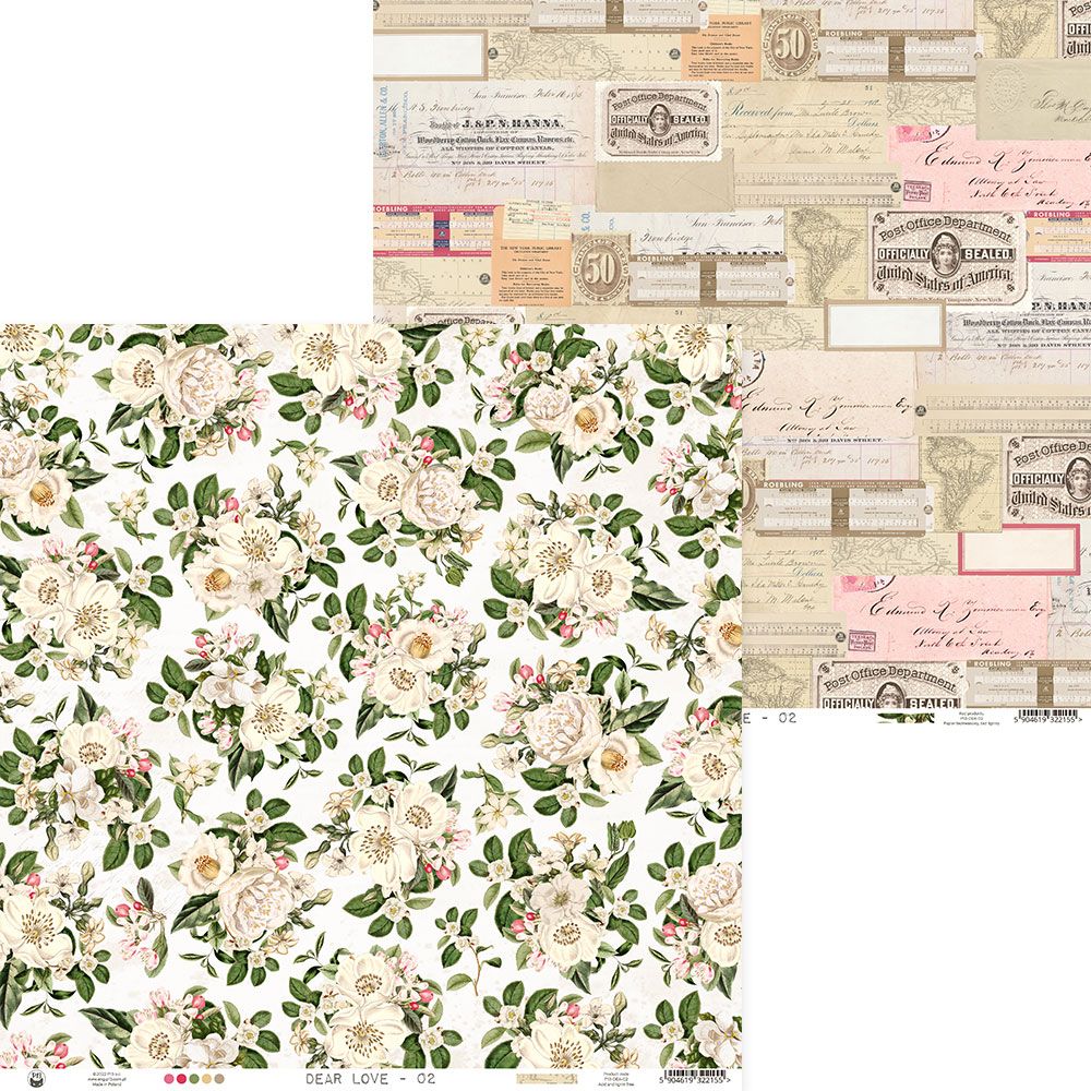 Papel decorativo floral e vintage com etiquetas