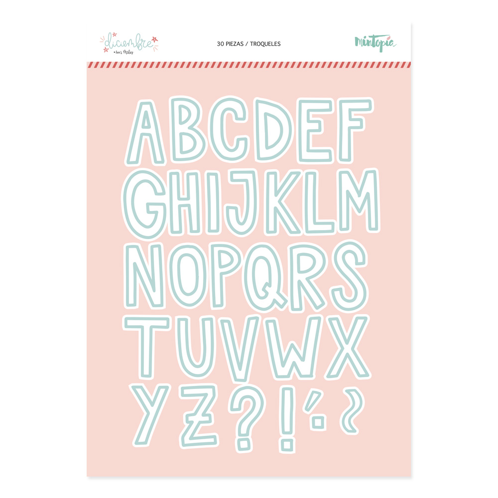 troqueles de letras do alfabeto em maiúsculas e sinais 