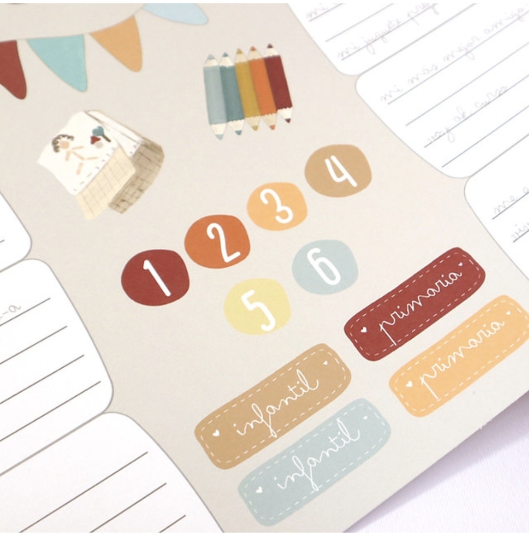 Cartão educacional com números e etiquetas coloridas para crianças