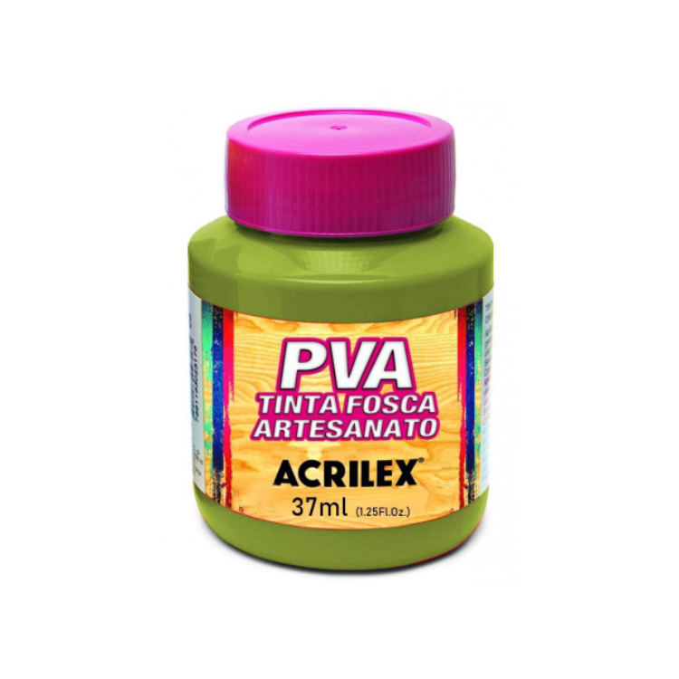 Frasco de tinta fosca para artesanato PVA com tampa rosa e corpo verde