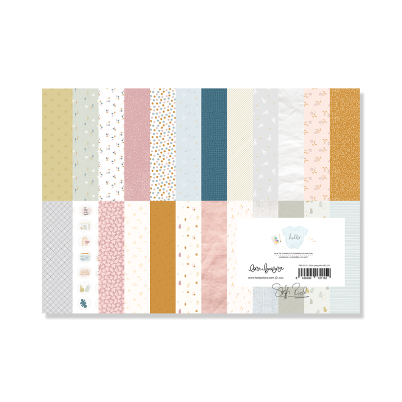 Conjunto de papéis decorativos para scrapbook com padrões florais e geométricos