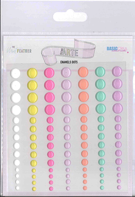 Conjunto de pontos esmaltados coloridos em embalagem transparente