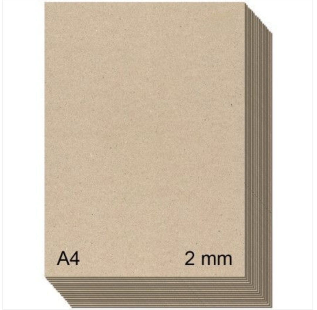 folhas de papel castanho claro A4 com 2 mm de espessura