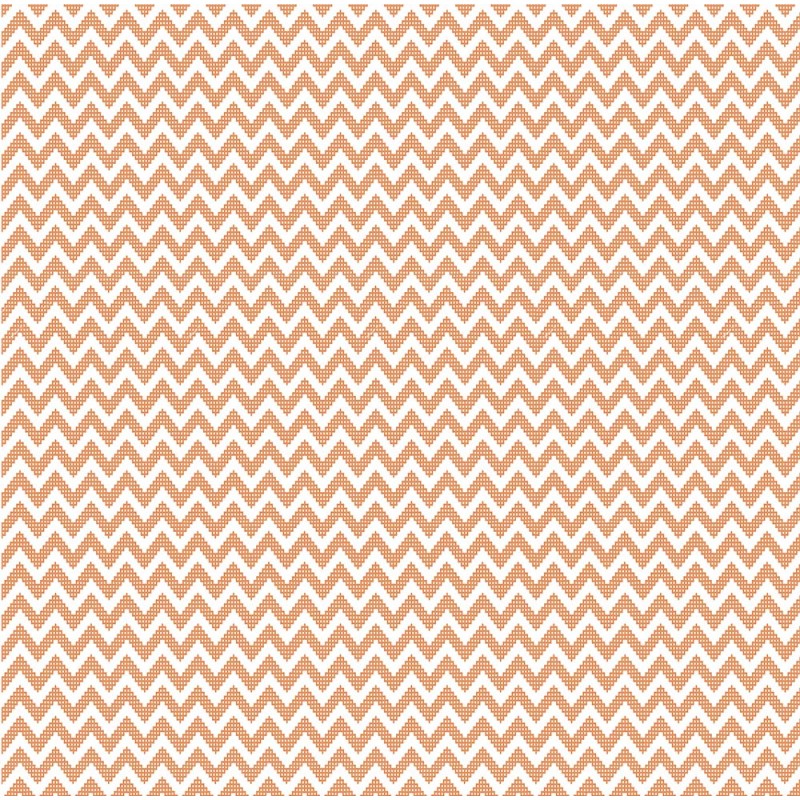 Padrão de zigzag branco e laranja terracota em tecido grosso