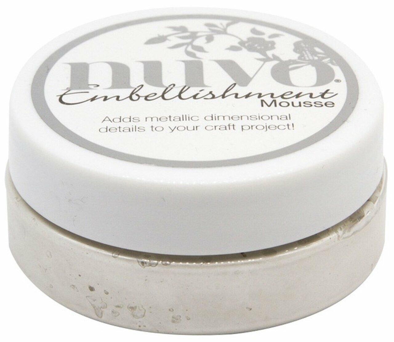 frasco pequeno de plástico com tampa branca e texto, produto cremoso interno