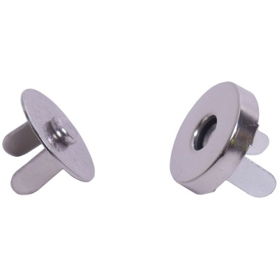 Fechos magnéticos metálicos redondos prateados com linguetas