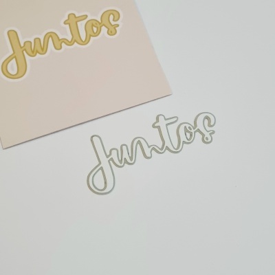 Autocolantes com a palavra juntos em design manuscrito