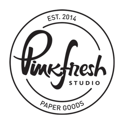 Logótipo circular Preto e branco Pinkfresh Studio EST.2014 PAPER GOODS
