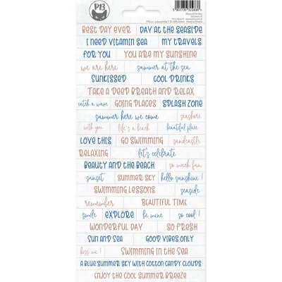 Papel de autocolantes com frases decorativas coloridas