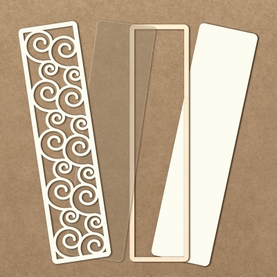 Marcadores de livros de papel com padrão e coloridos em fundo castanho