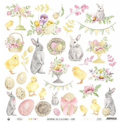 Elementos decorativos de Páscoa em aquarela com coelhos, pintainhos, ovos e flores