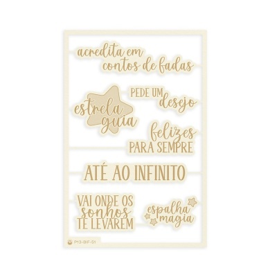Placa decorativa com frases inspiradoras em português em letras douradas