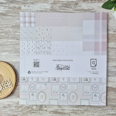 Folhas de papel decorativo com padrões pastel para artesanato