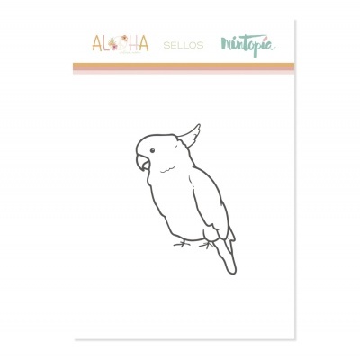 Carimbo com desenho de papagaio e texto AL@HA SELLOS Mintopic