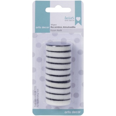 Pacote com 10 recambios para almofadilha brancos com riscas pretas da artis decor.