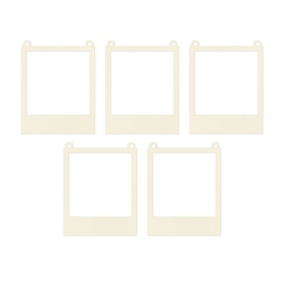 Cinco molduras tipo polaroid creme para pendurar