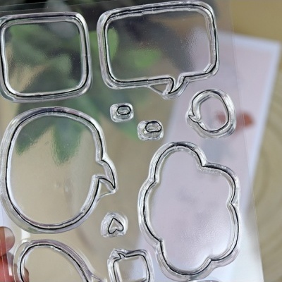 Conjunto de carimbos em silicone com formas de balões de fala