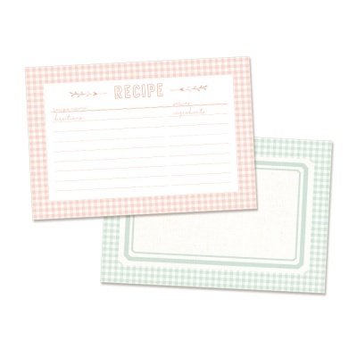 Cartas de receita em papel com padrão xadrez rosa e verde