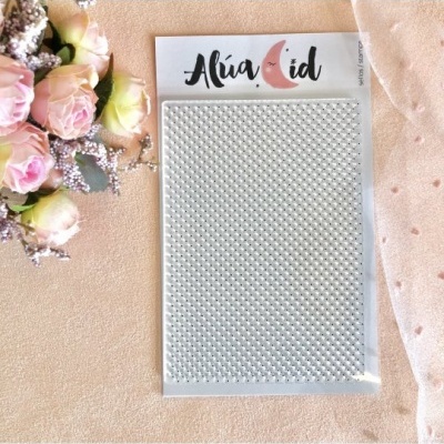 Cartela de autocolantes em forma de pérolas brancas com embalagem 'Alúa Cid'