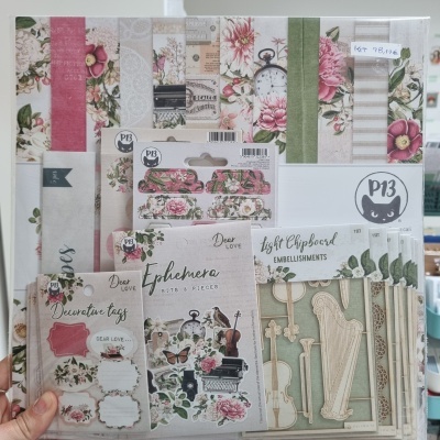 Kit de papelaria decorativa com padrões florais e etiquetas coloridas