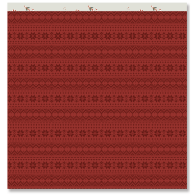 Papel de embrulho vermelho com padrão de flocos de neve e renas