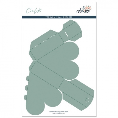 Molde de papel cinzento para caixa em forma de coração