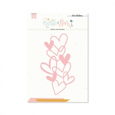 Elemento decorativo em forma de corações cor-de-rosa interligados em papel/cartolina