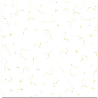 Papel de parede branco com constelações douradas