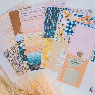 Vários cadernos e blocos de notas com capas decorativas coloridas