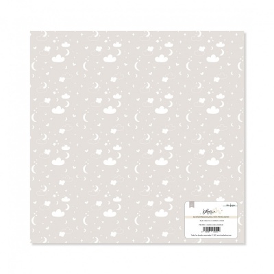 Papel de embrulho para bebé com patinhos e estrelas em fundo bege