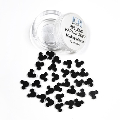 Frasco transparente com recarga para shaker em formato Mickey Mouse preto