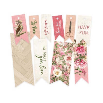 Conjunto de marcadores de páginas coloridos com designs florais e frases motivacionais