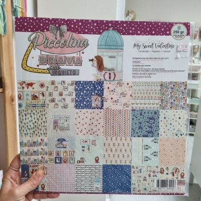 Bloco de papel decorativo Riceolina Brava culo Inquieto com várias ilustrações e padrão colorido