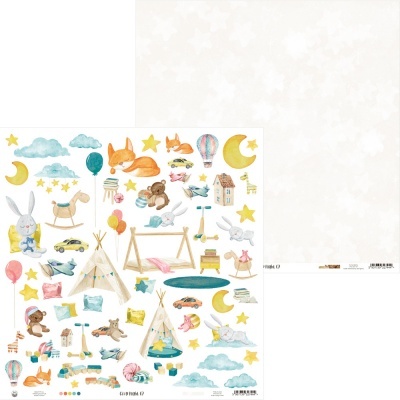 Padrão infantil colorido com animais, balões e brinquedos