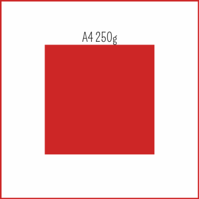 Quadrado vermelho A4 250g sobre fundo branco