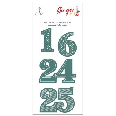 Moldes metálicos para recorte com números 1, 6, 2, 4, 9, e 5 em embalagem branca