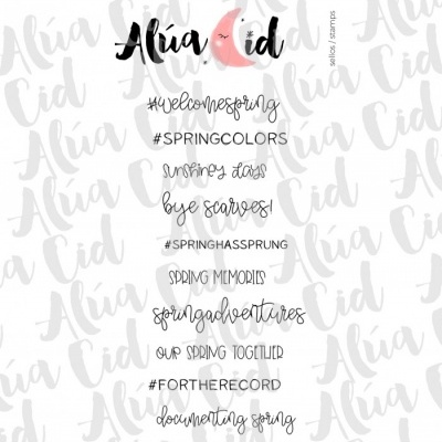 selos adesivos com textos sobre primavera