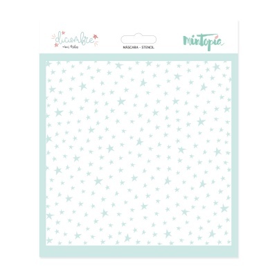 Stencil para máscara com padrão de estrelas azul claro