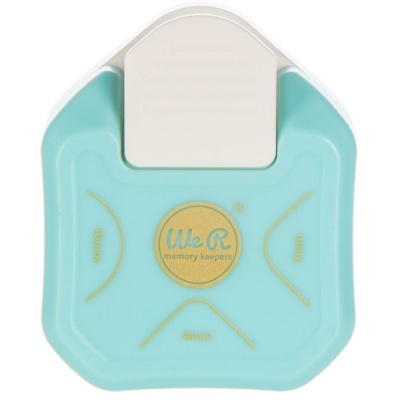 Furador de papel quadrado azul claro e branco We R memory keepers