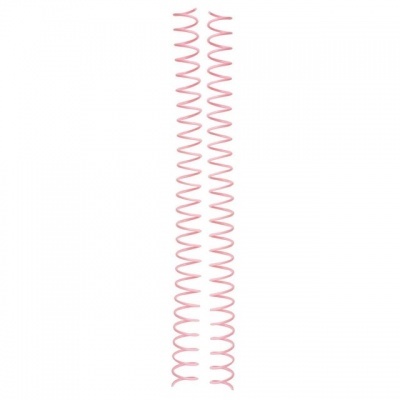 Mola helicoidal fina rosa sobre fundo branco