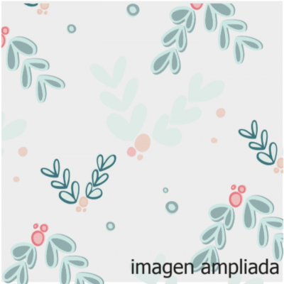 Padrão floral com folhas verdes e bagas cor-de-rosa sobre fundo branco