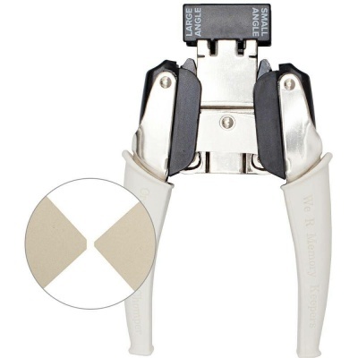 Alicate para cantos com cabos brancos e parte metálica prateada