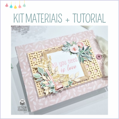 Kit materiais e tutorial com capa decorada e frase 'All you need is love'